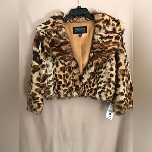 Wilson Women's Brown Leopard Print Teddy Jacket….100% rabbit fur